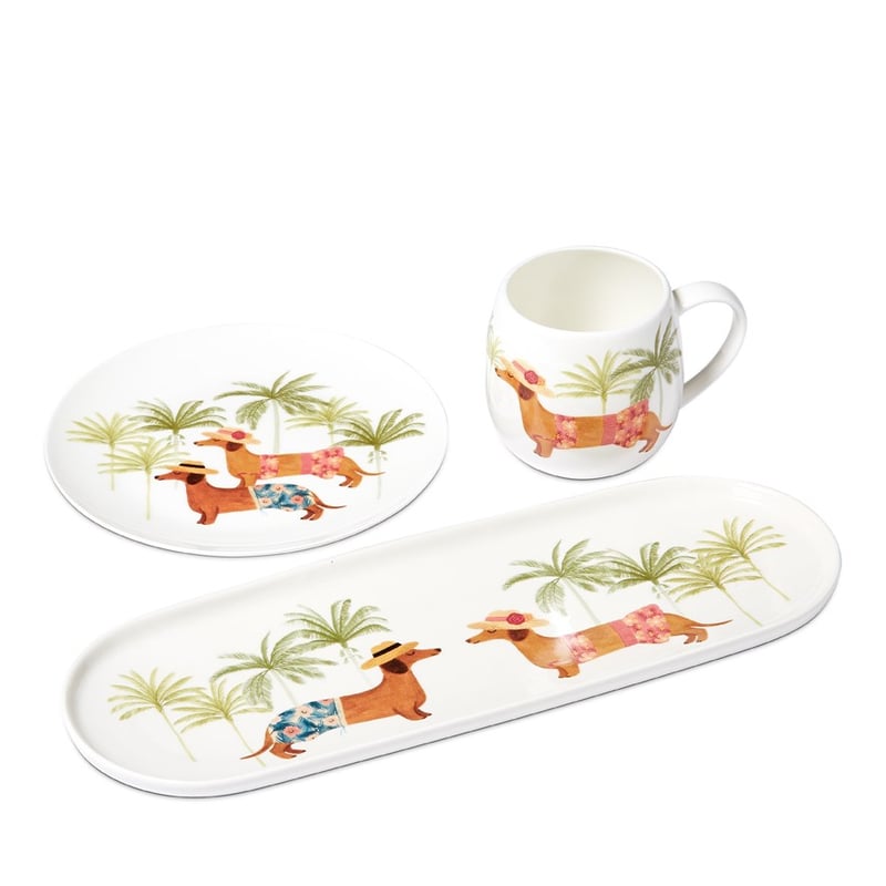 Endless Summer Dachshund Bikinis and Boardies Tray 