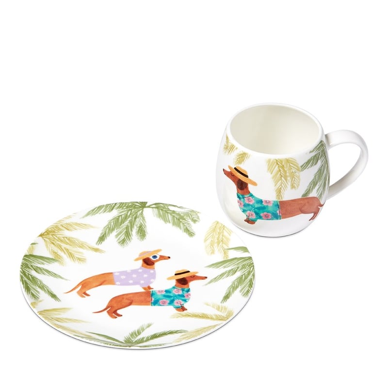 Endless Summer Dachshund Lilac and Teal Rashies Plate
