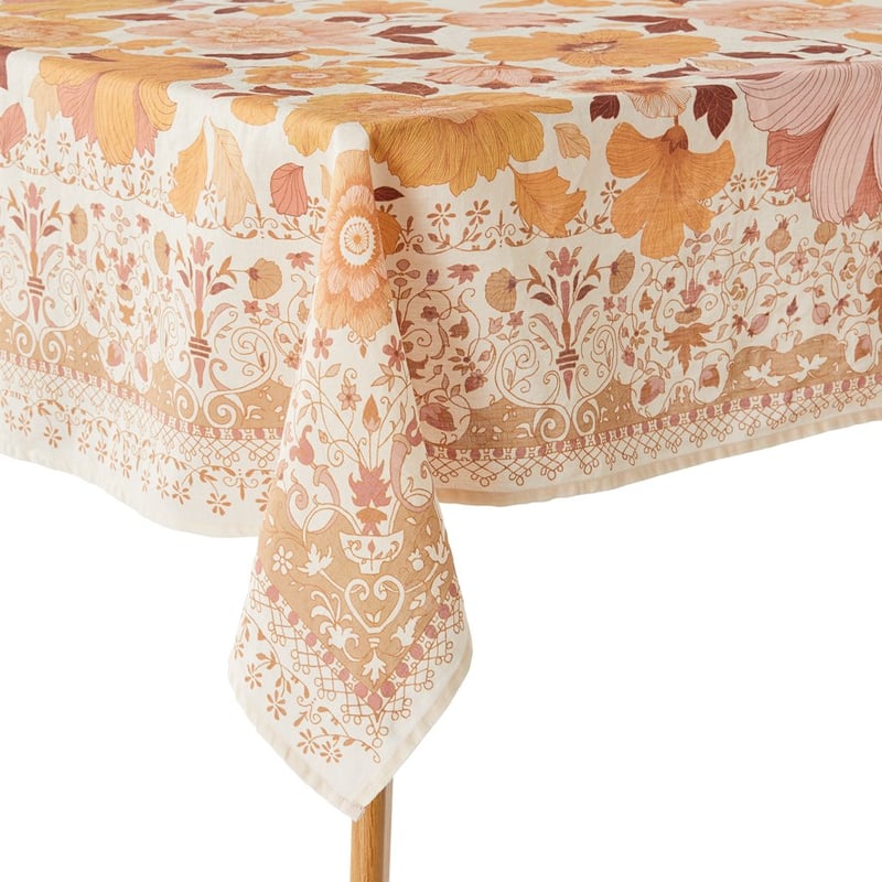 Wandering Folk Dawn Floral Linen Tablecloth