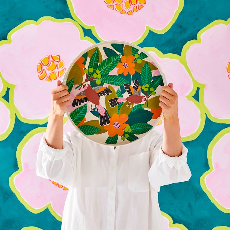 Togetherness Birdsong Bamboo Round Tray