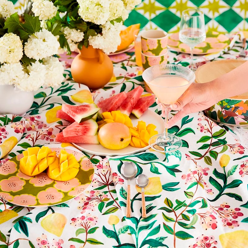 Togetherness Backyard Harvest Linen Tablecloth