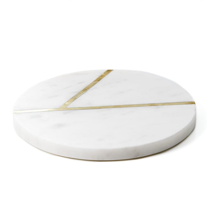 Zali White Marble & Brass Coaster