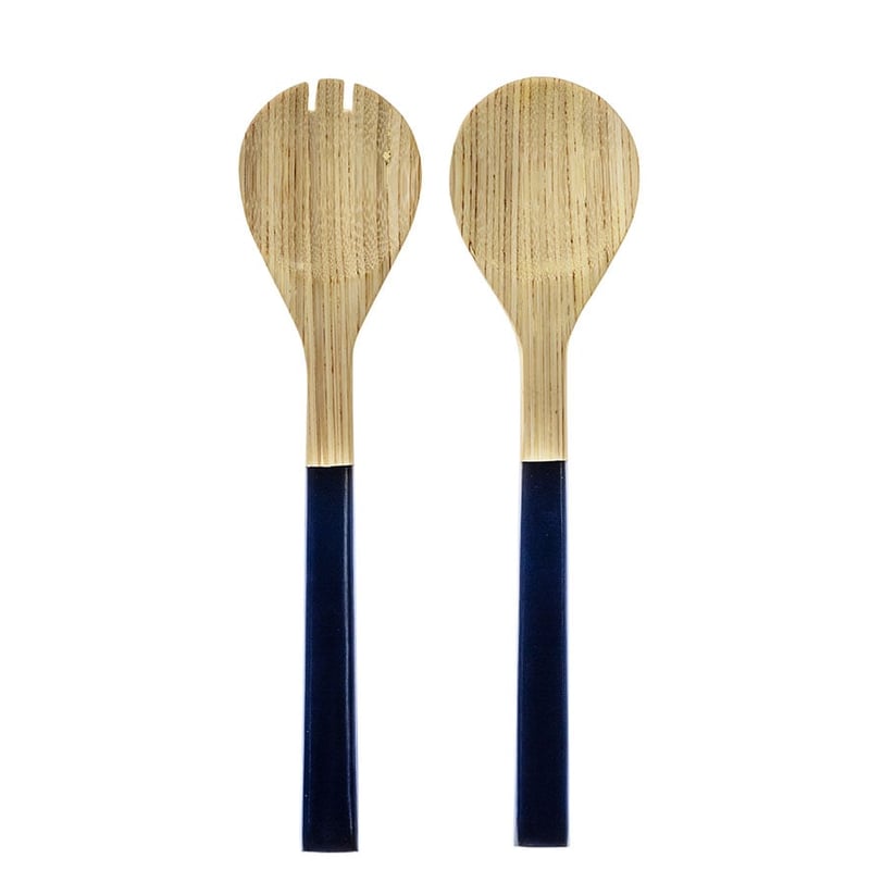 Natural & Navy Boston Salad Servers