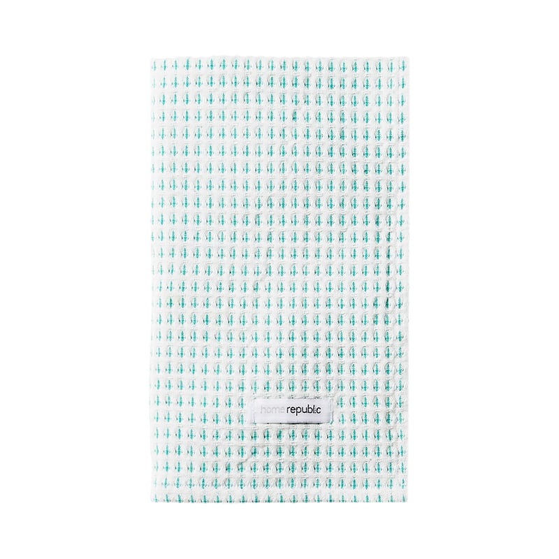 Felix Waffle Tea Towel Jade 2 Pack