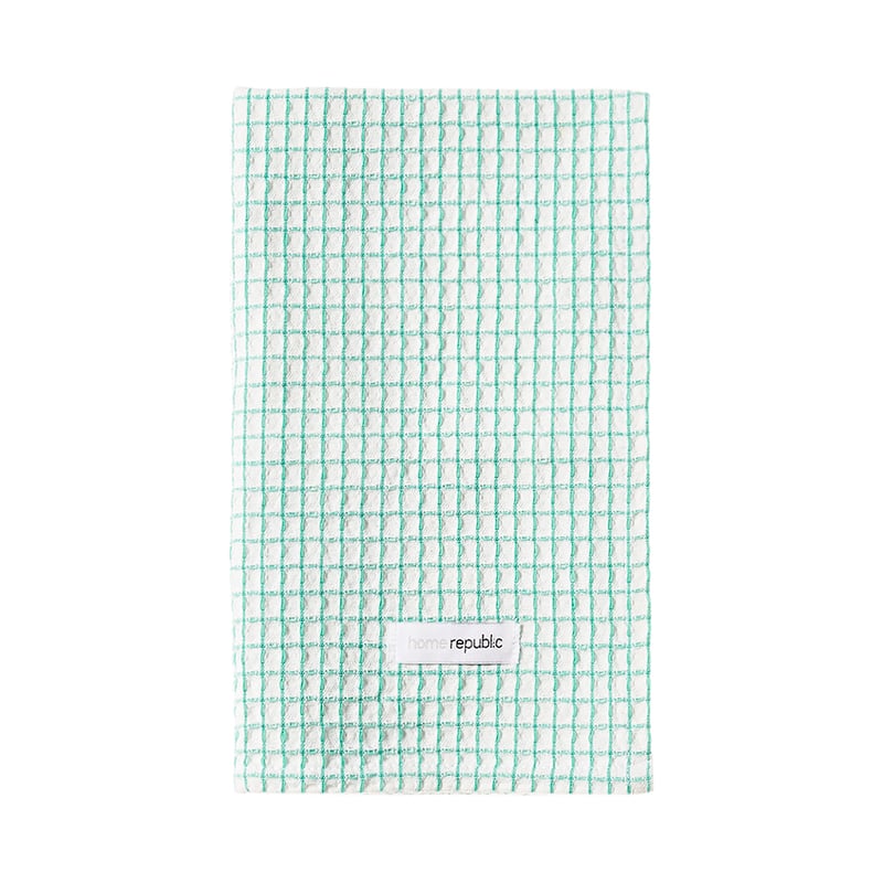 Felix Waffle Tea Towel Jade 2 Pack
