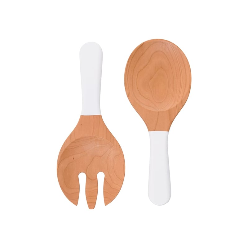 Cherry Cherry Timber Salad Servers White 
