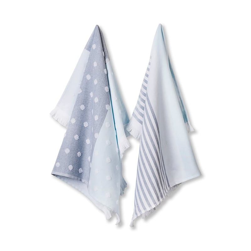 European Collection Maddison Tea Towels Pale Blue Pack of 2