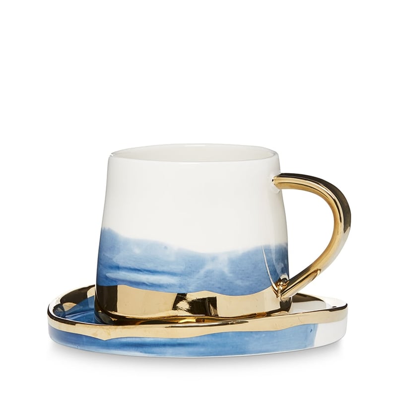 Gold Rim Collection Cup & Saucer Blue & Gold 