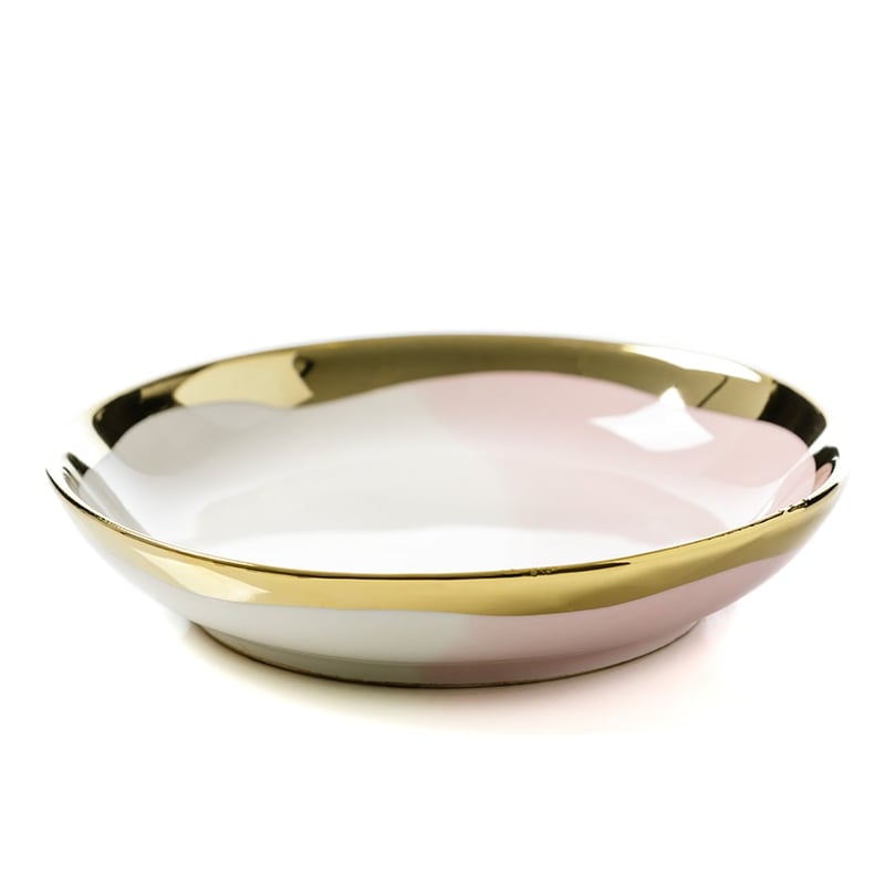 Gold Rim Plate Pink & Gold 
