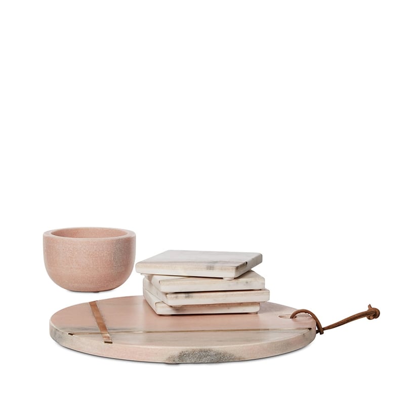 Riviera Set of 4 White & Pink Square Coasters