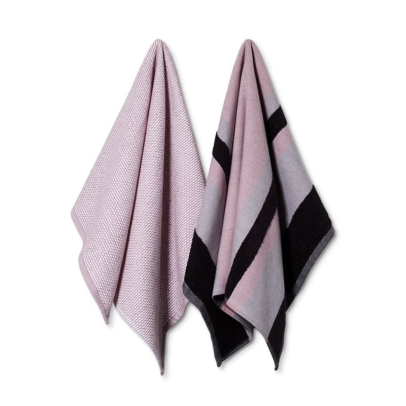 Norse Stripe Tea Towels Pack of 2 in Rose Mist