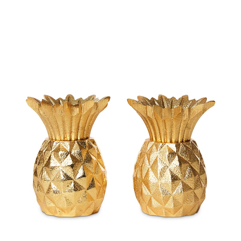 Pineapple Salt Pepper Shakers Gold 