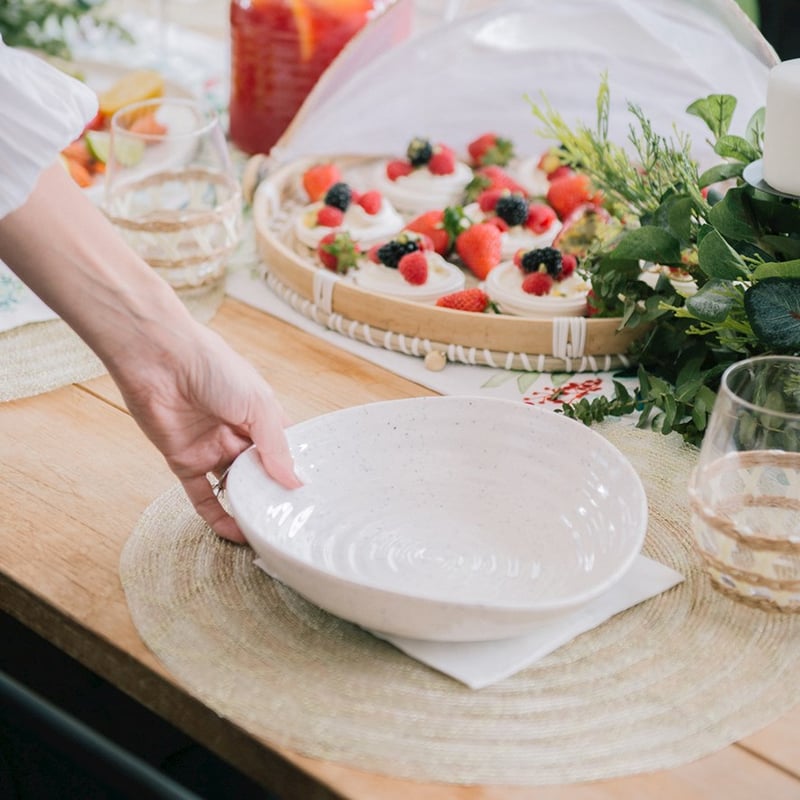 Ripple Collection White Dinner Bowl