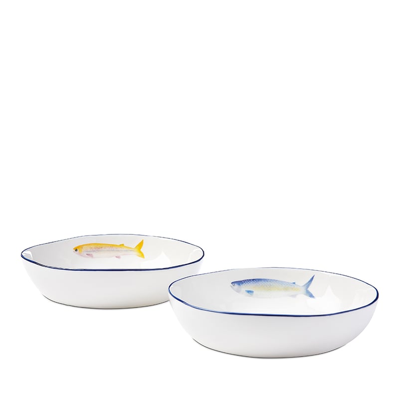 Pesce Servingware Blue Fish Dinner Bowl