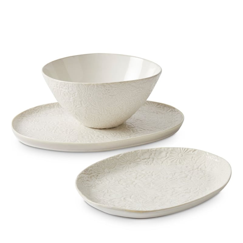 Wild Flower Servingware Off White Small Platter