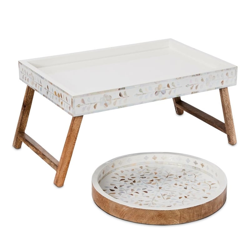 Priya White & Natural Breakfast Tray
