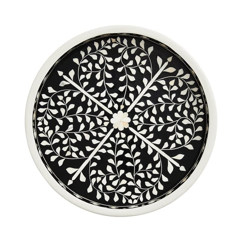 Priya Black & White Round Tray