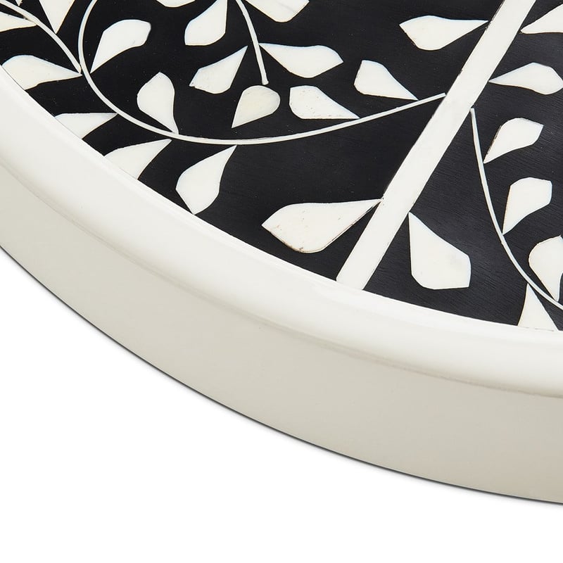 Priya Black & White Round Tray
