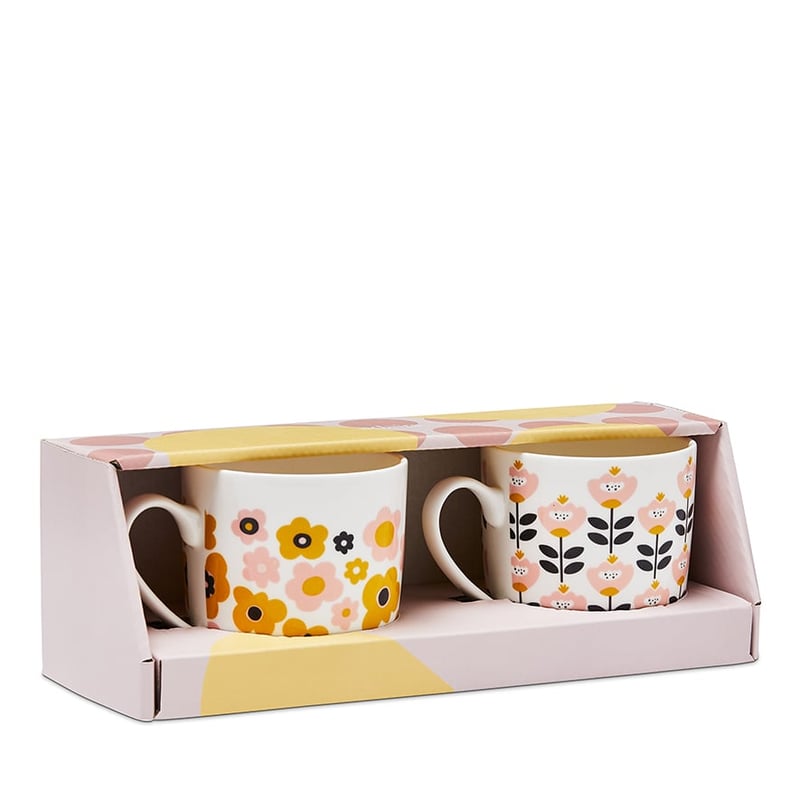 Flowers Retro Mug Gift Pack of 2