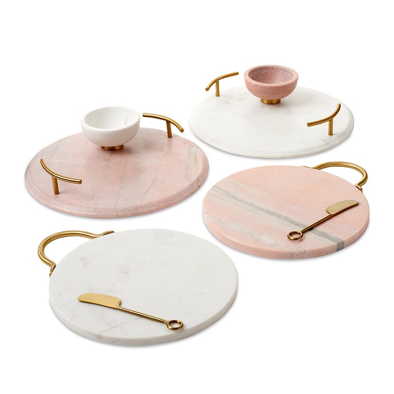 Salerno Marble White & Gold Tray