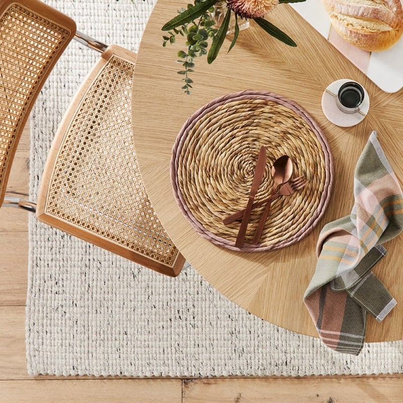 Boracay Circle Natural & Pink Placemat