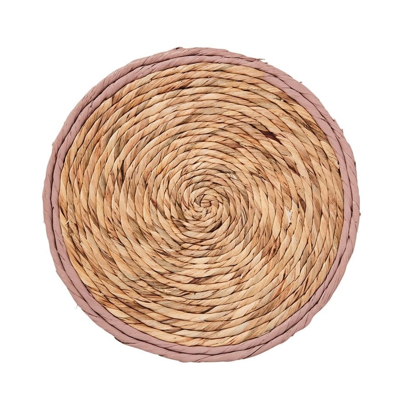 Boracay Circle Natural & Pink Placemat