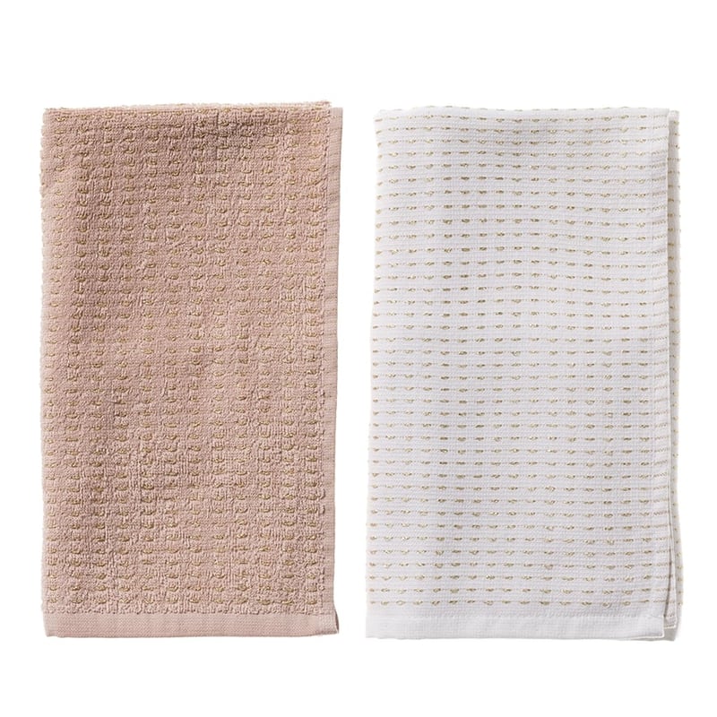 Letti Tea Towel Gold & Blush Pack of 2