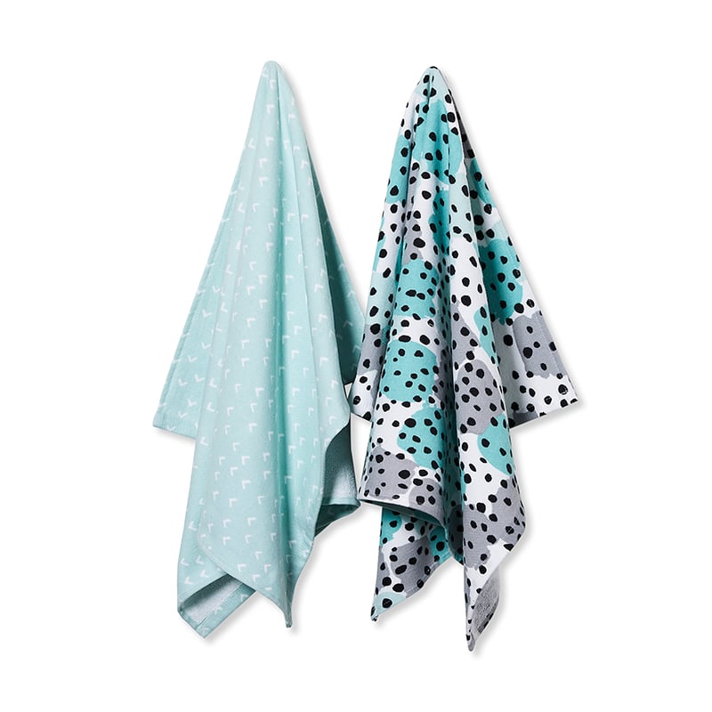Emerson Printed Tea Towels Mint Spot Pack of 2