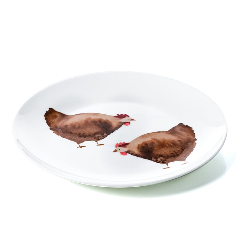 Easter Plate Brown Chickens