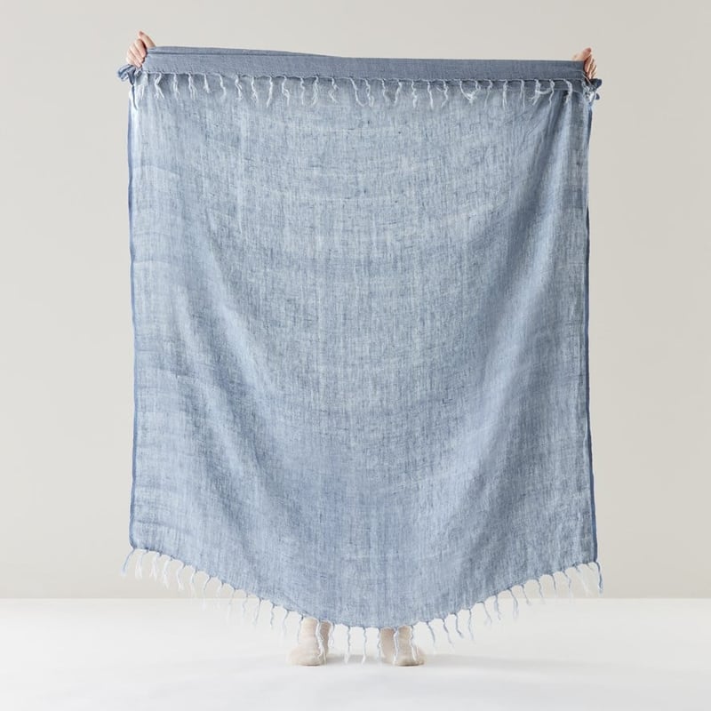 Malmo Blue Haze Linen Throw