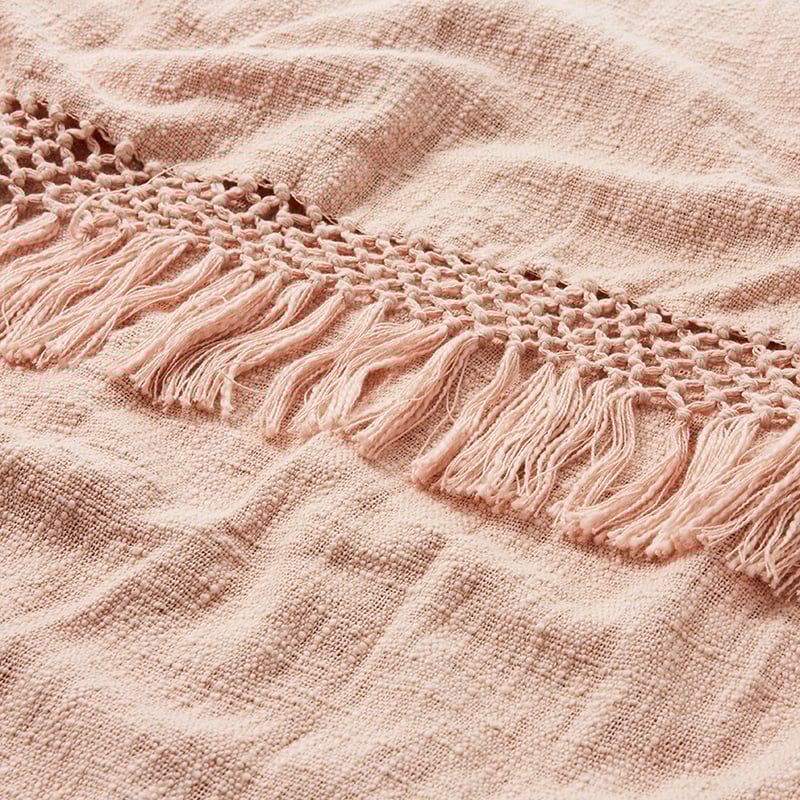 Macrame Blush Knot Throw