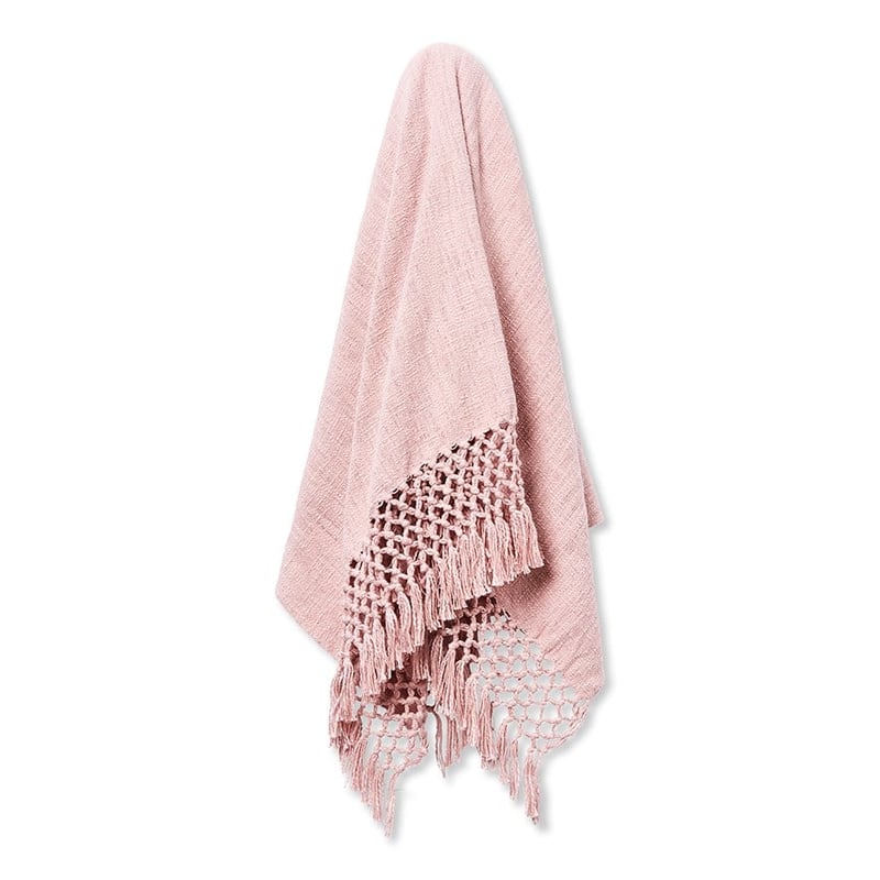 Macrame Dusty Blush Knot Throw