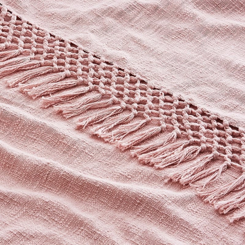 Macrame Dusty Blush Knot Throw