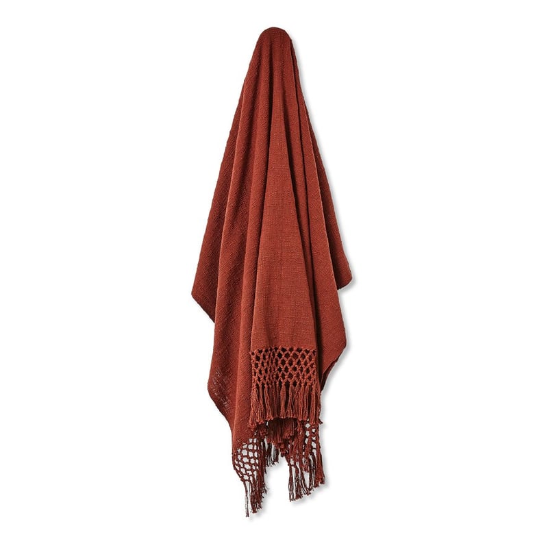 Macrame Deep Rust Knot Throw