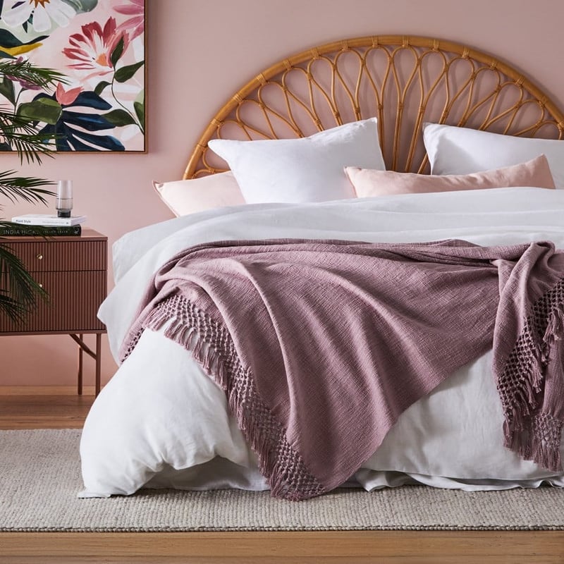 Macrame Mauve Knot Throw