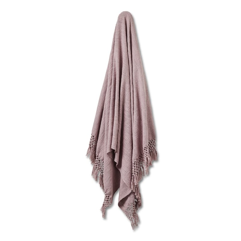Macrame Mauve Knot Throw