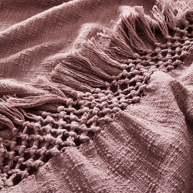 Macrame Mauve Knot Throw