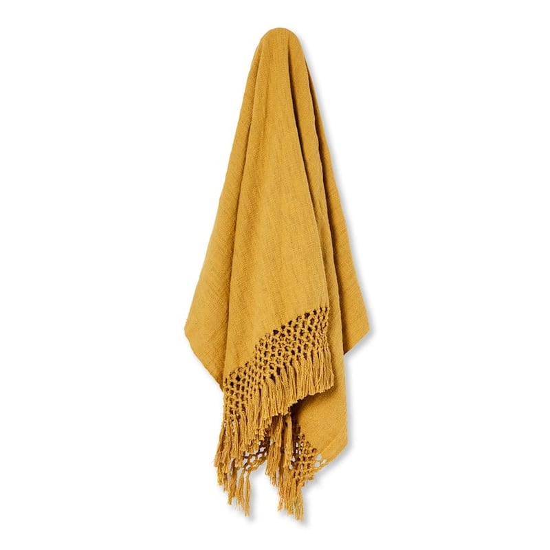 Macrame Mustard Knot Throw