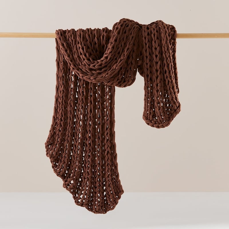 Newport Nutmeg Chunky Knit Throw