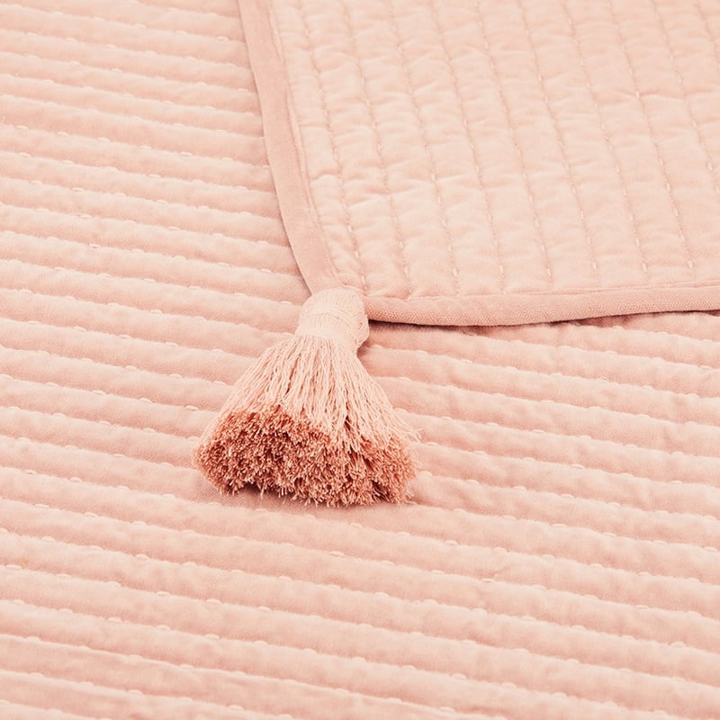 Colmar Blush Velvet Throw