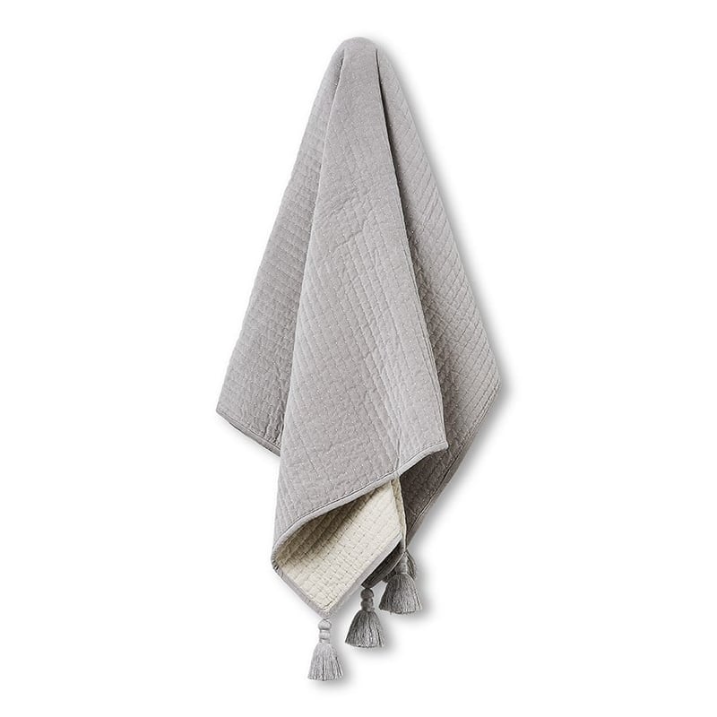 Colmar Grey Velvet Throw