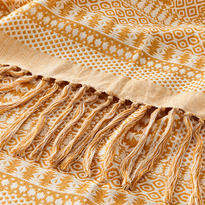 Agra Natural & Mustard Throw