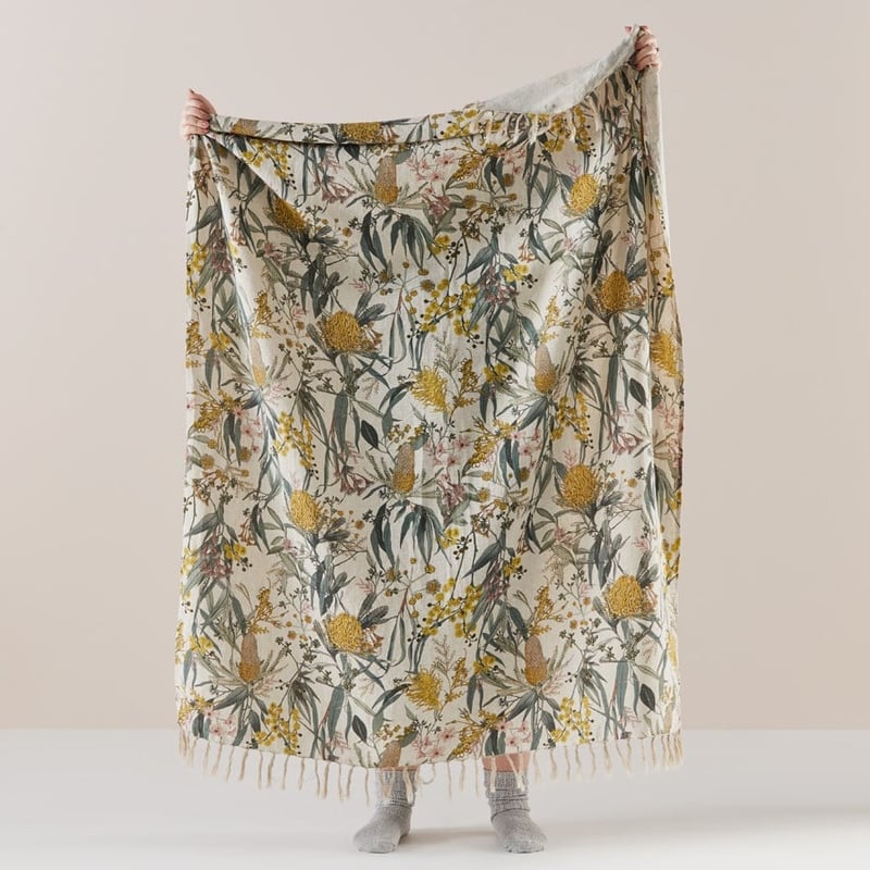 Eucalyptus Sage Linen Throw