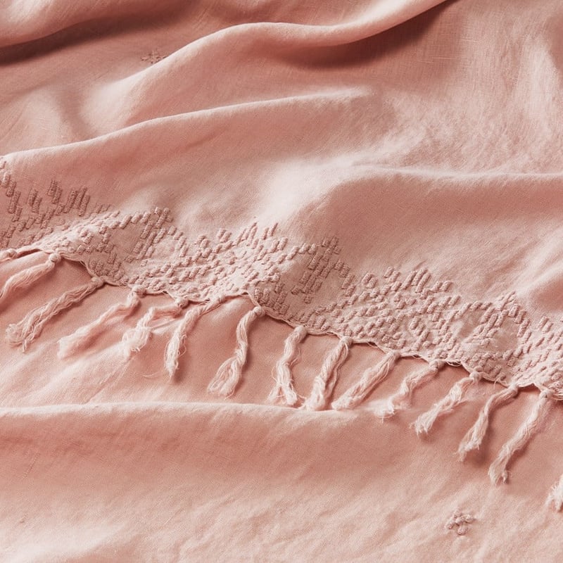 Madaya Blush Linen Throw