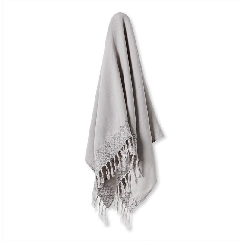 Madaya Silver Linen Throw