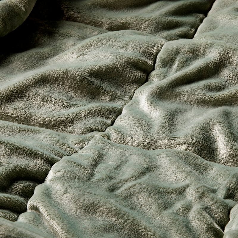 Plush Sage Quilted Blanket