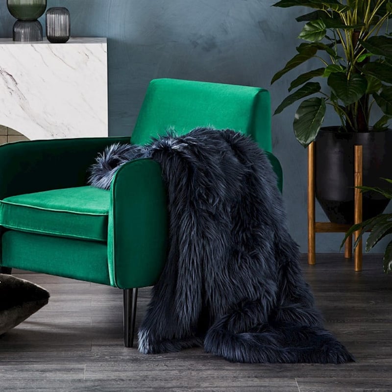 Alpine Midnight Fur Throw