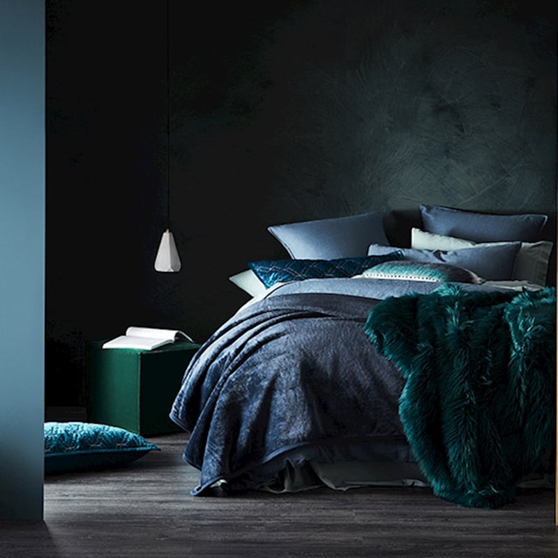 Alpine Teal Fur Throw