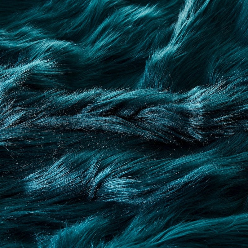 Alpine Teal Fur Throw