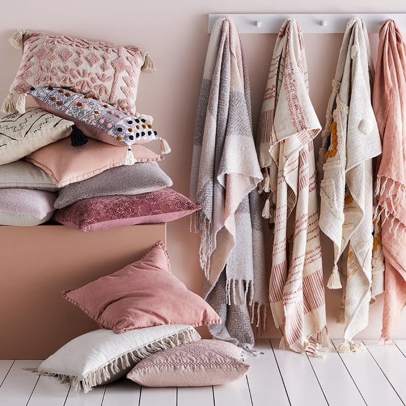 Cambridge Pink & Grey Throw